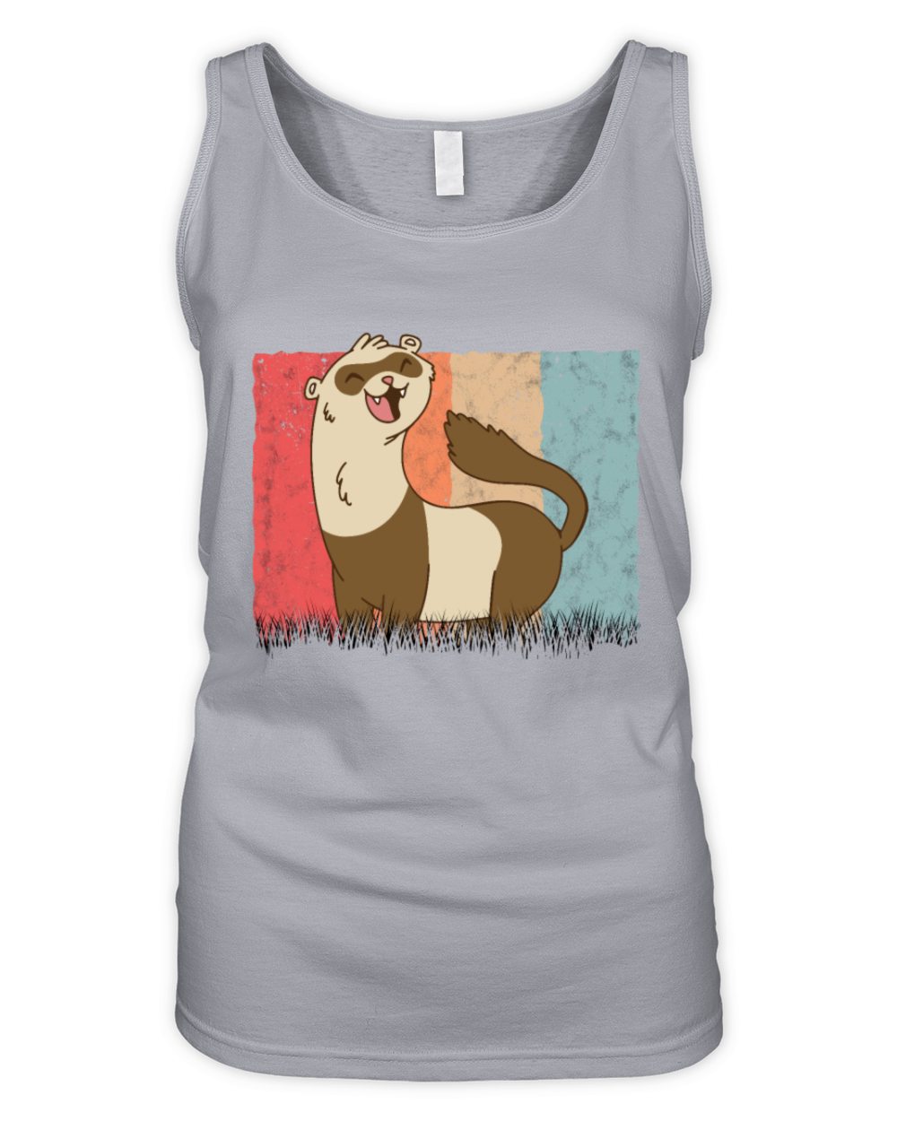 Ferret Retro Weasel Vintage Organic Women's Tank Top