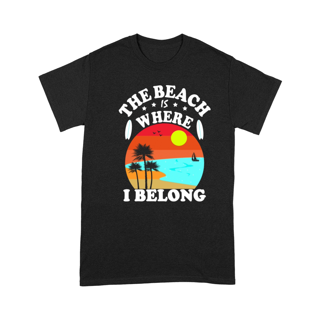 The Beach Is Where I Belong Vintage Christmas Premium T-shirt