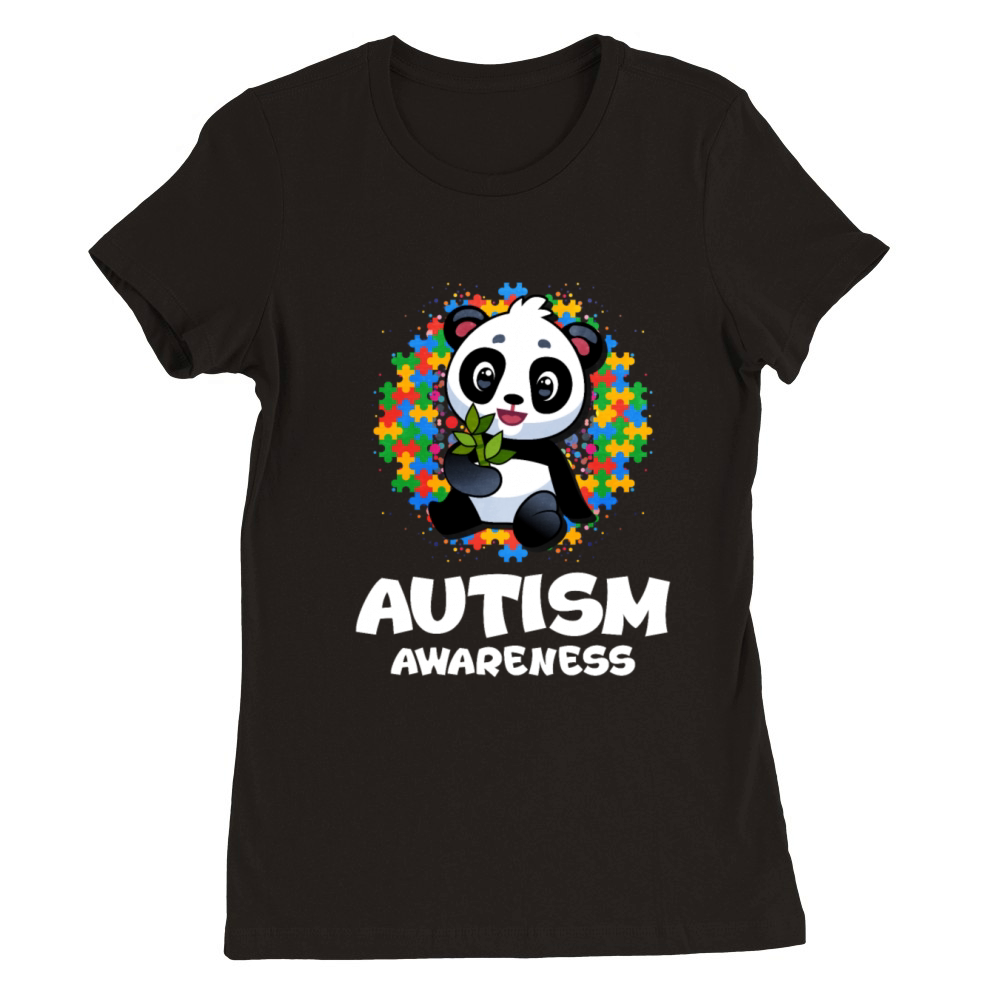 Autism Awareness Panda Premium Womens Crewneck T-shirt