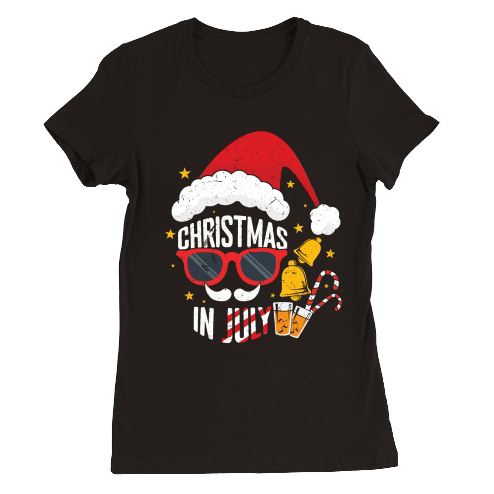 Beer Christmas July Santa Surf Hello Summer Premium Womens Crewneck T-shirt