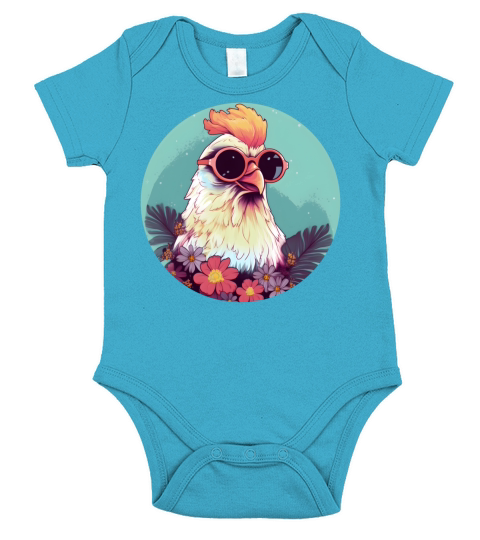 80s 90s Chicken Lovers Vintage Short Sleeve Baby One-Piece