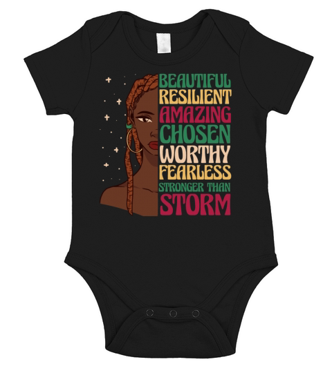African American Afro Heritage Girl Quote Short Sleeve Baby One-Piece