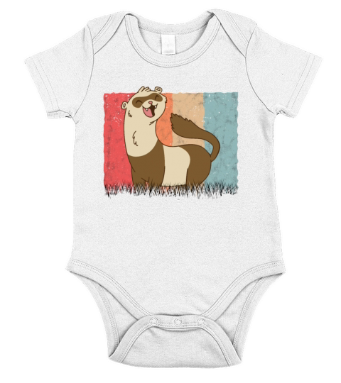 Ferret Retro Weasel Vintage Short Sleeve Baby One-Piece