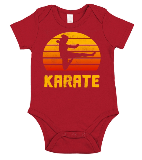 Karate Retro Vintage Design Short Sleeve Baby One-Piece