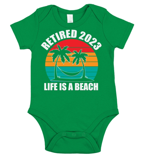 Retired 2023 Life Is A Beach Vintage Retirement Short Sleeve Baby One-Piece