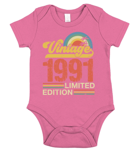 Retro Vintage 1991 Limited Edition Short Sleeve Baby One-Piece