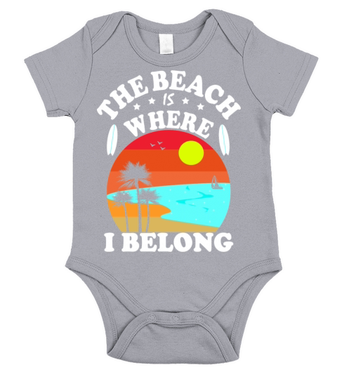 The Beach Is Where I Belong Vintage Christmas Short Sleeve Baby One-Piece