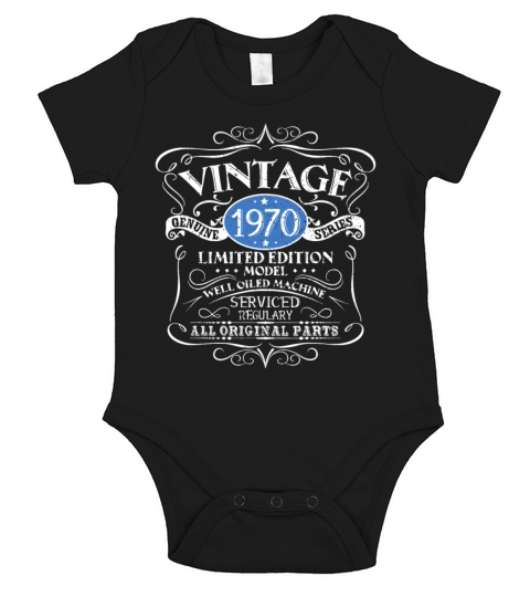 Vintage 1970 52th Birthday Gift Men Women Original Short Sleeve Baby One-Piece