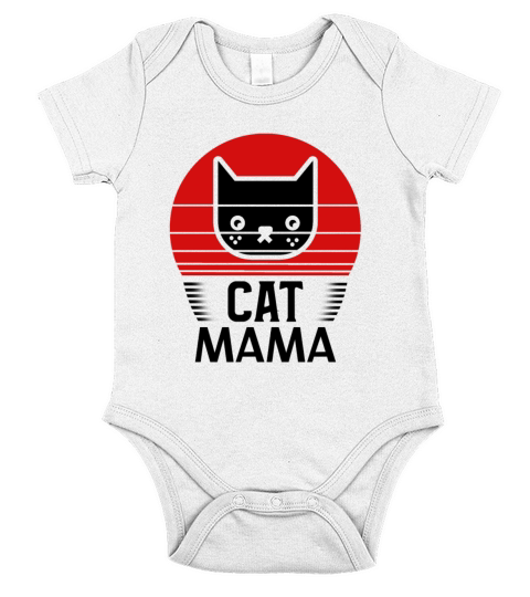 Vintage 80s Style Retro Distressed Cat Mom Funny Short Sleeve Baby One-Piece