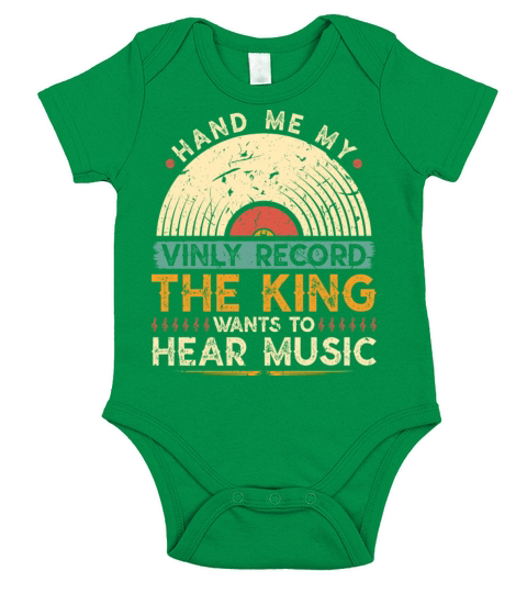 Vintage Vinyl Record King Short Sleeve Baby One-Piece