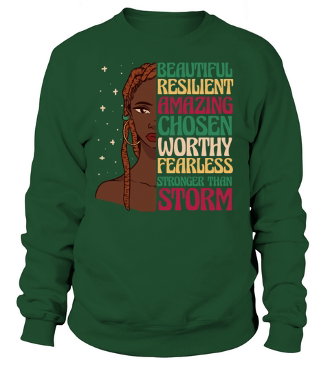 African American Afro Heritage Girl Quote Sweatshirt Unisex