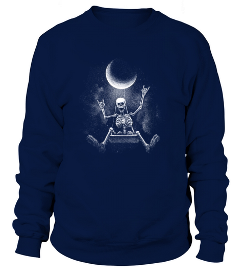Skeleton Swinging Moon Sweatshirt Unisex