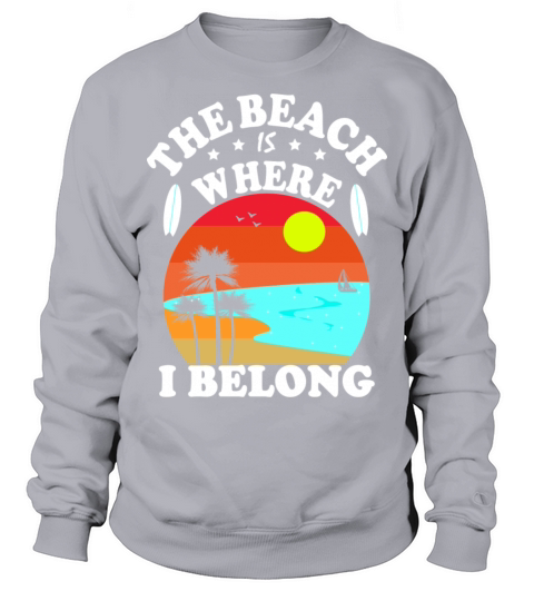 The Beach Is Where I Belong Vintage Christmas Sweatshirt Unisex