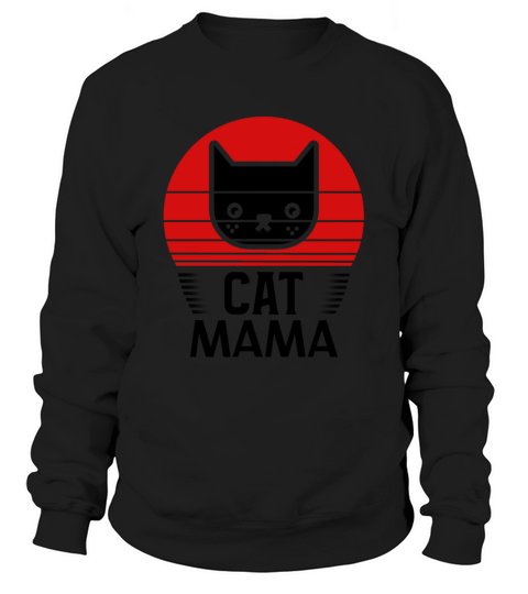 Vintage 80s Style Retro Distressed Cat Mom Funny Sweatshirt Unisex