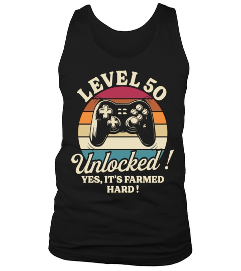 Geek Level 50 Unlocked 50th Birthday Gamer Tank Top Unisex