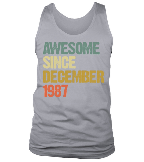 Groovy Awesome Since December 1987 Vintage Gift Tank Top Unisex