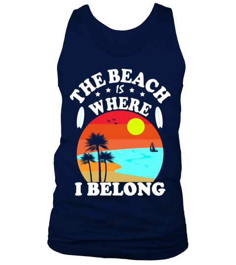 The Beach Is Where I Belong Vintage Christmas Tank Top Unisex
