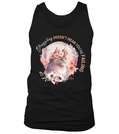 Turkish Angora Cat Breed Flower Crown Positive Aff Tank Top Unisex
