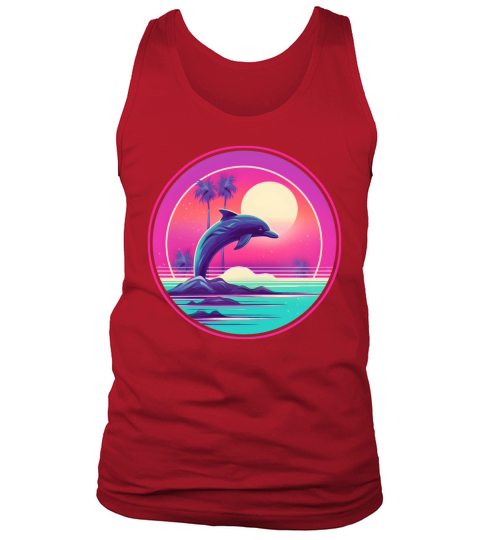 Vintage 80s 90s Style for Dolphin Lovers Tank Top Unisex