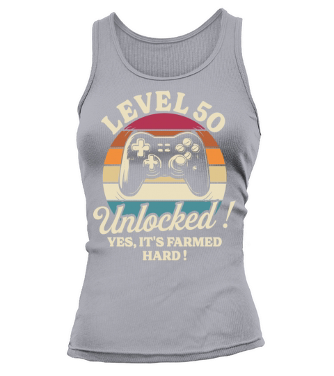 Geek Level 50 Unlocked 50th Birthday Gamer Tank top Woman