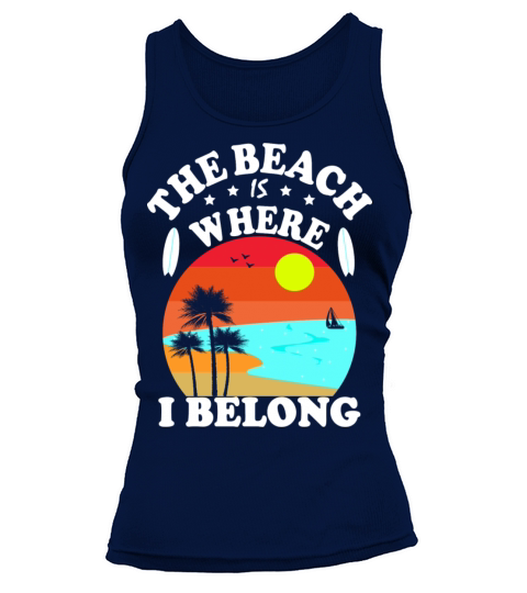 The Beach Is Where I Belong Vintage Christmas Tank top Woman
