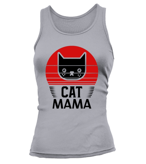 Vintage 80s Style Retro Distressed Cat Mom Funny Tank top Woman