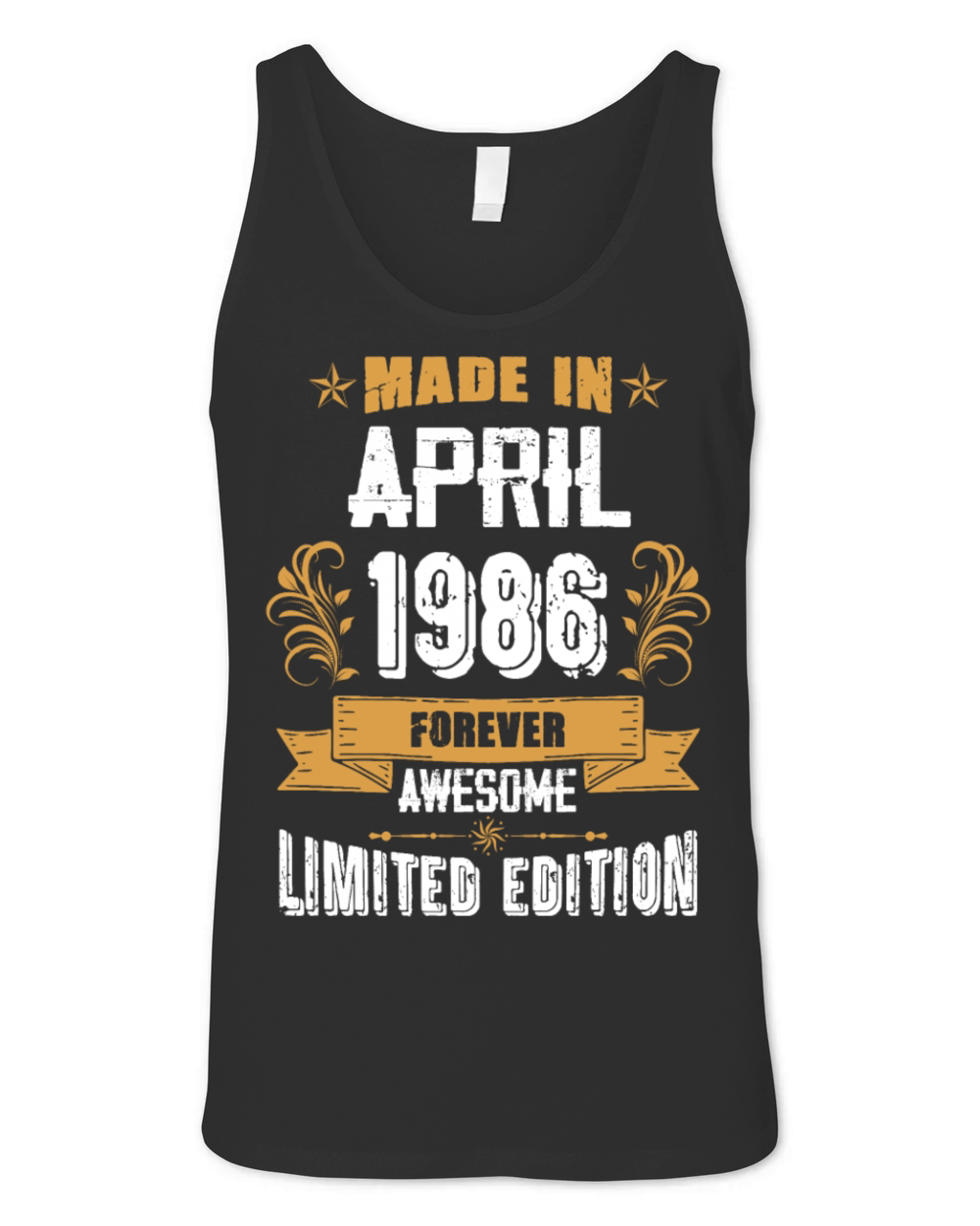 April 1986 Vintage Birthday Present Unisex Jersey Tank