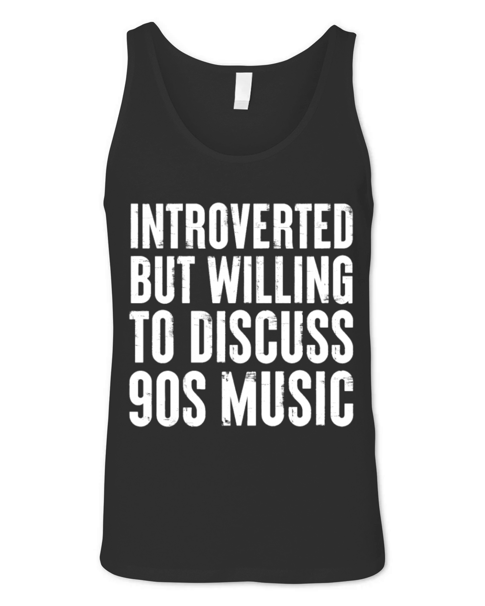 introverted but willing to discuss 90s Music Gift Unisex Jersey Tank