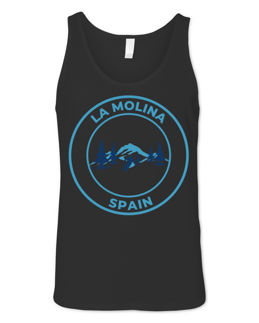 Retro cool Skiing in La Molina Spain Unisex Jersey Tank