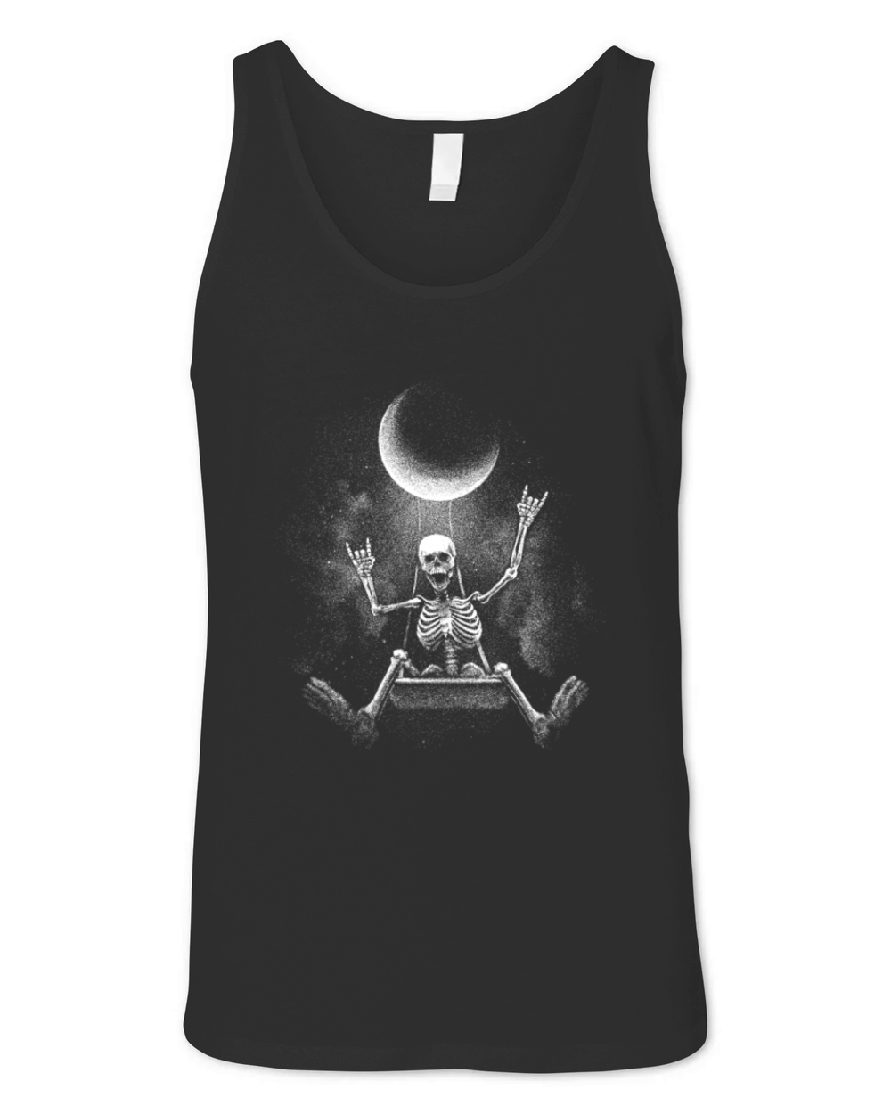 Skeleton Swinging Moon Unisex Jersey Tank