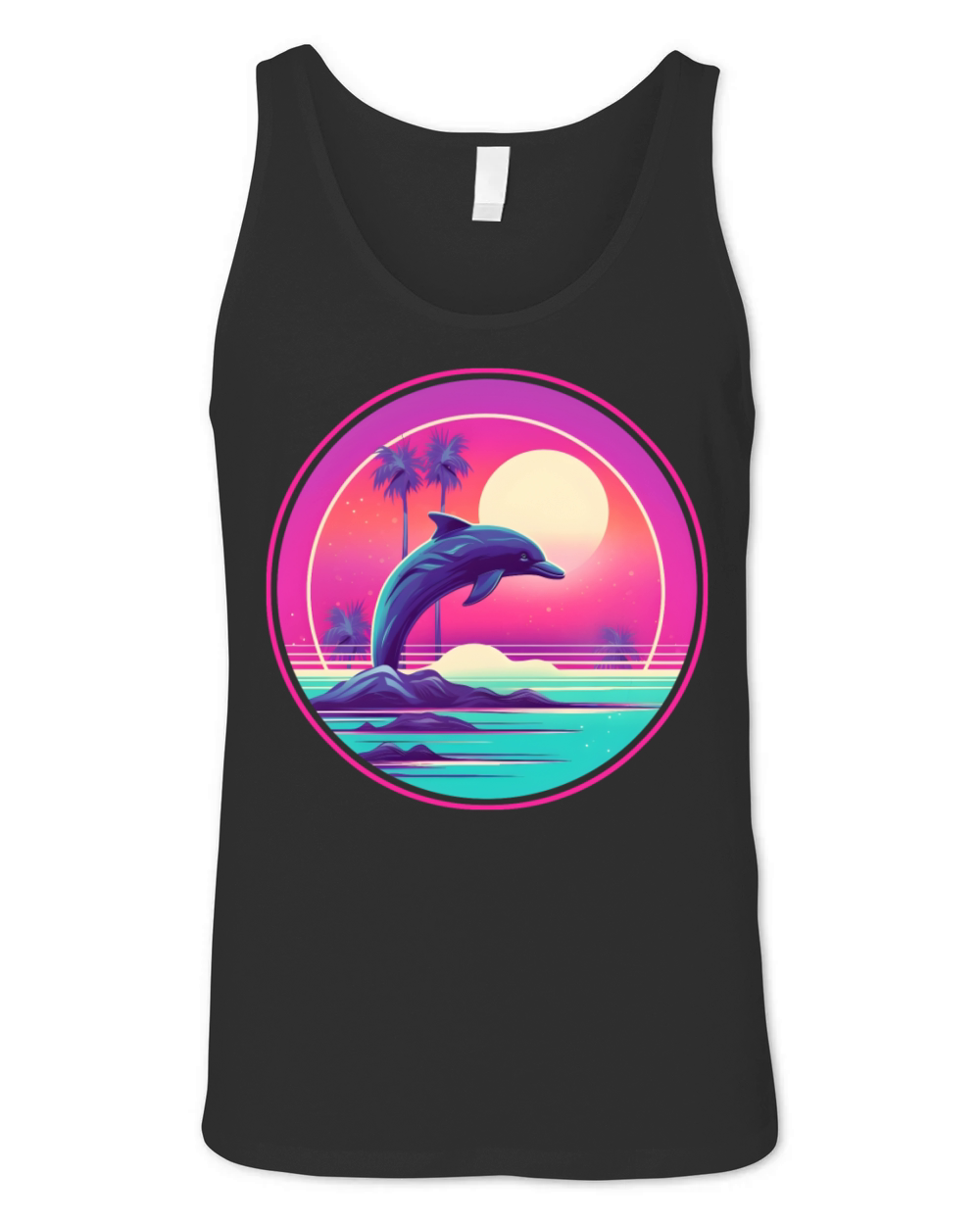Vintage 80s 90s Style for Dolphin Lovers Unisex Jersey Tank