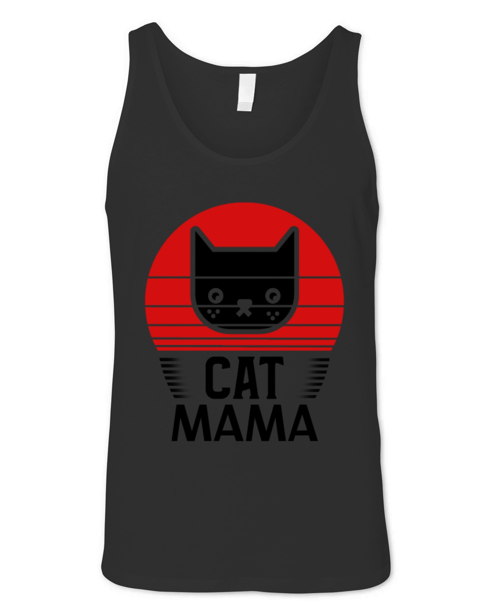 Vintage 80s Style Retro Distressed Cat Mom Funny Unisex Jersey Tank