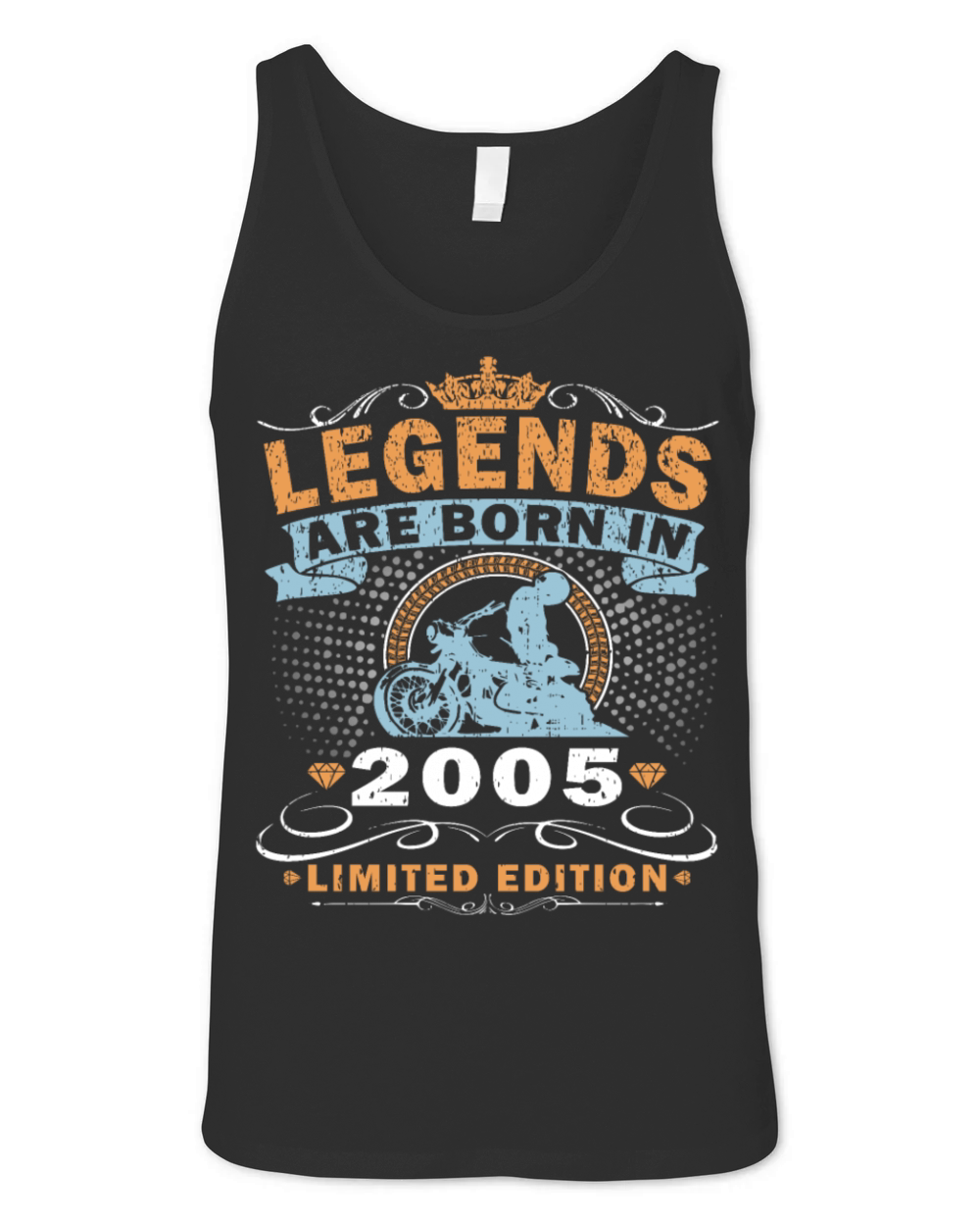 Vintage motorcycle 2005 18th anniversary Unisex Jersey Tank