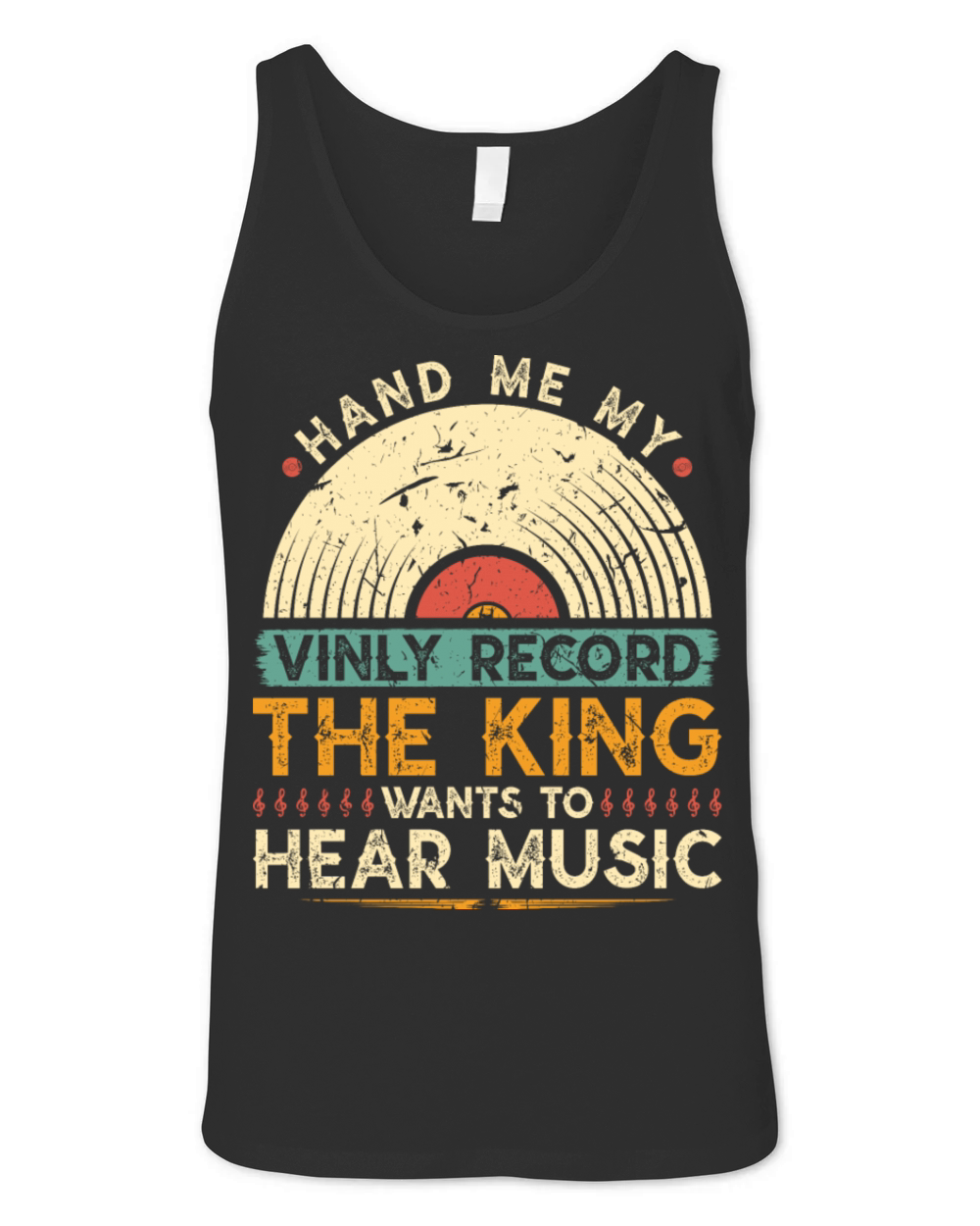 Vintage Vinyl Record King Unisex Jersey Tank