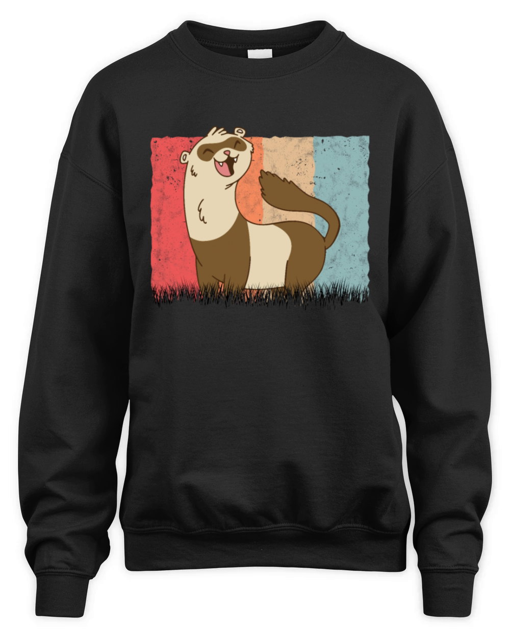 Ferret Retro Weasel Vintage Unisex Premium Crewneck Sweatshirt