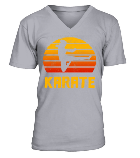 Karate Retro Vintage Design V-Neck T-shirt