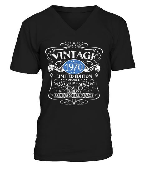Vintage 1970 52th Birthday Gift Men Women Original V-Neck T-shirt
