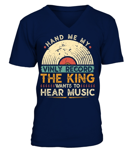 Vintage Vinyl Record King V-Neck T-shirt
