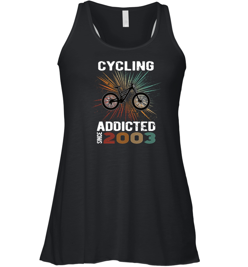 20 birthday 2003 vintage retro bicycle cyclist Women's Flowy Tank Top