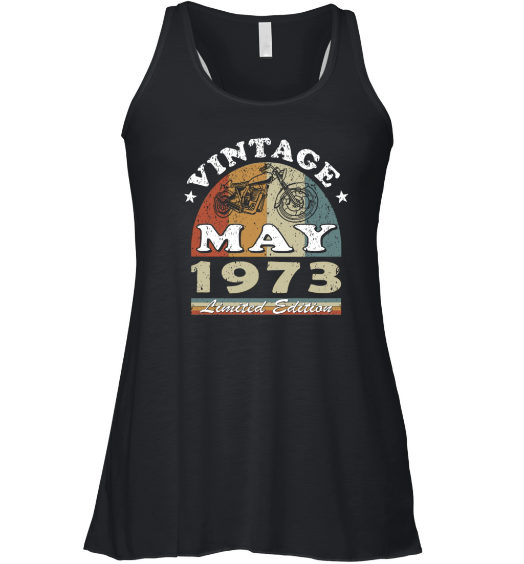 Biker vintage May 1973 50th anniversary Women's Flowy Tank Top