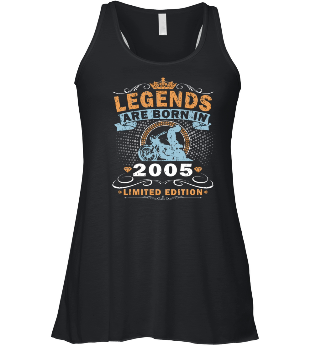 Vintage motorcycle 2005 18th anniversary Women's Flowy Tank Top