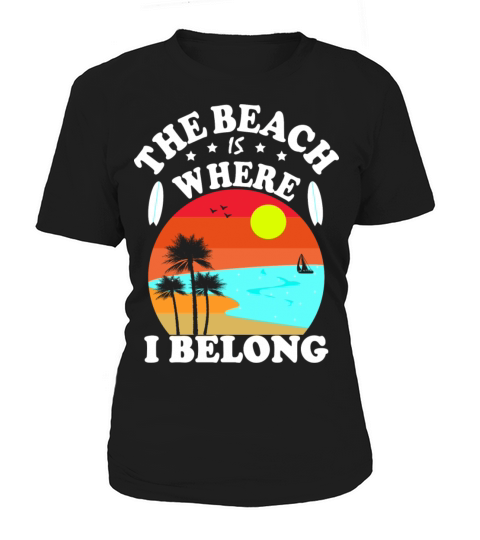 The Beach Is Where I Belong Vintage Christmas Women's T-Shirt