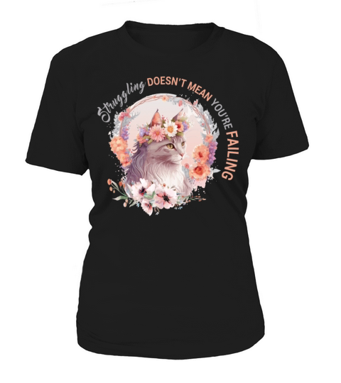 Turkish Angora Cat Breed Flower Crown Positive Aff Women's T-Shirt