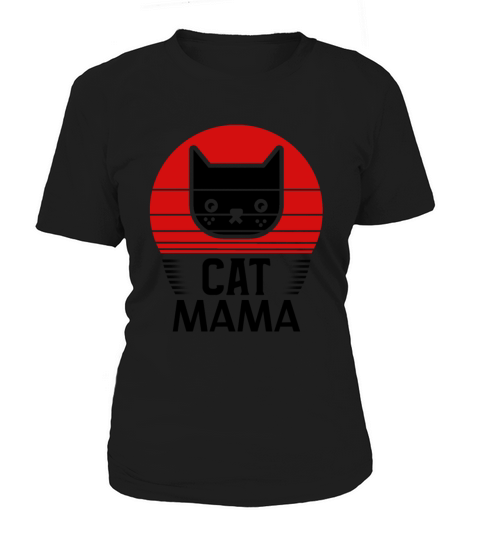 Vintage 80s Style Retro Distressed Cat Mom Funny Women's T-Shirt