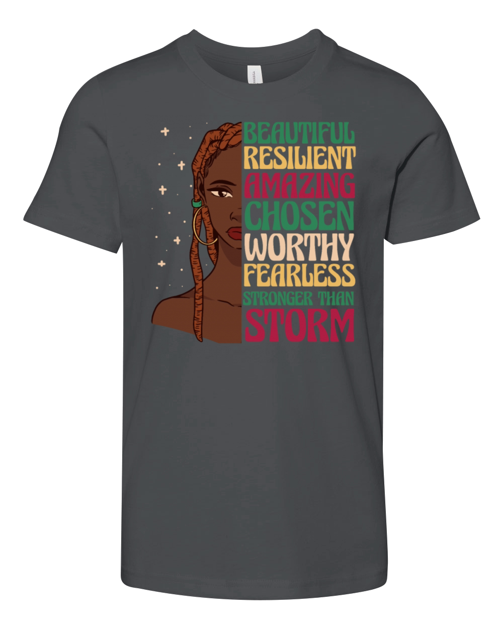 African American Afro Heritage Girl Quote Youth Unisex Jersey Tee