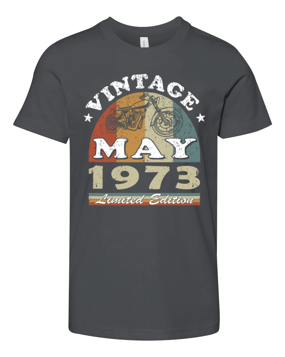 Biker vintage May 1973 50th anniversary Youth Unisex Jersey Tee