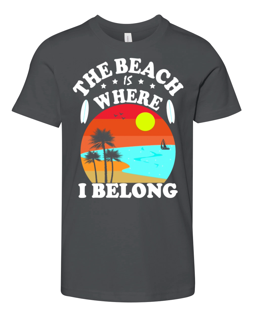 The Beach Is Where I Belong Vintage Christmas Youth Unisex Jersey Tee
