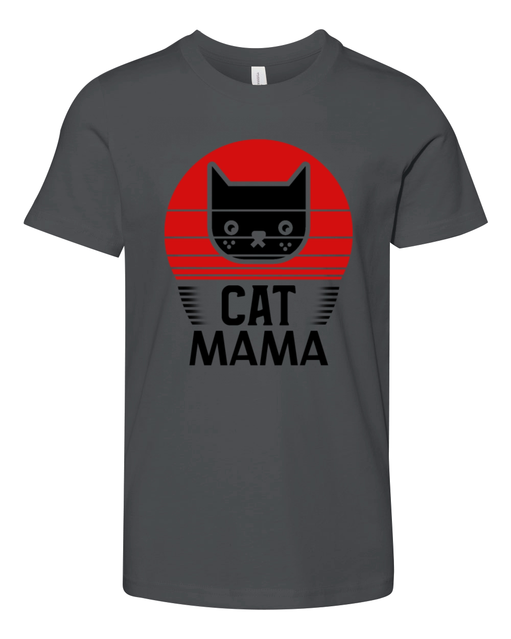 Vintage 80s Style Retro Distressed Cat Mom Funny Youth Unisex Jersey Tee