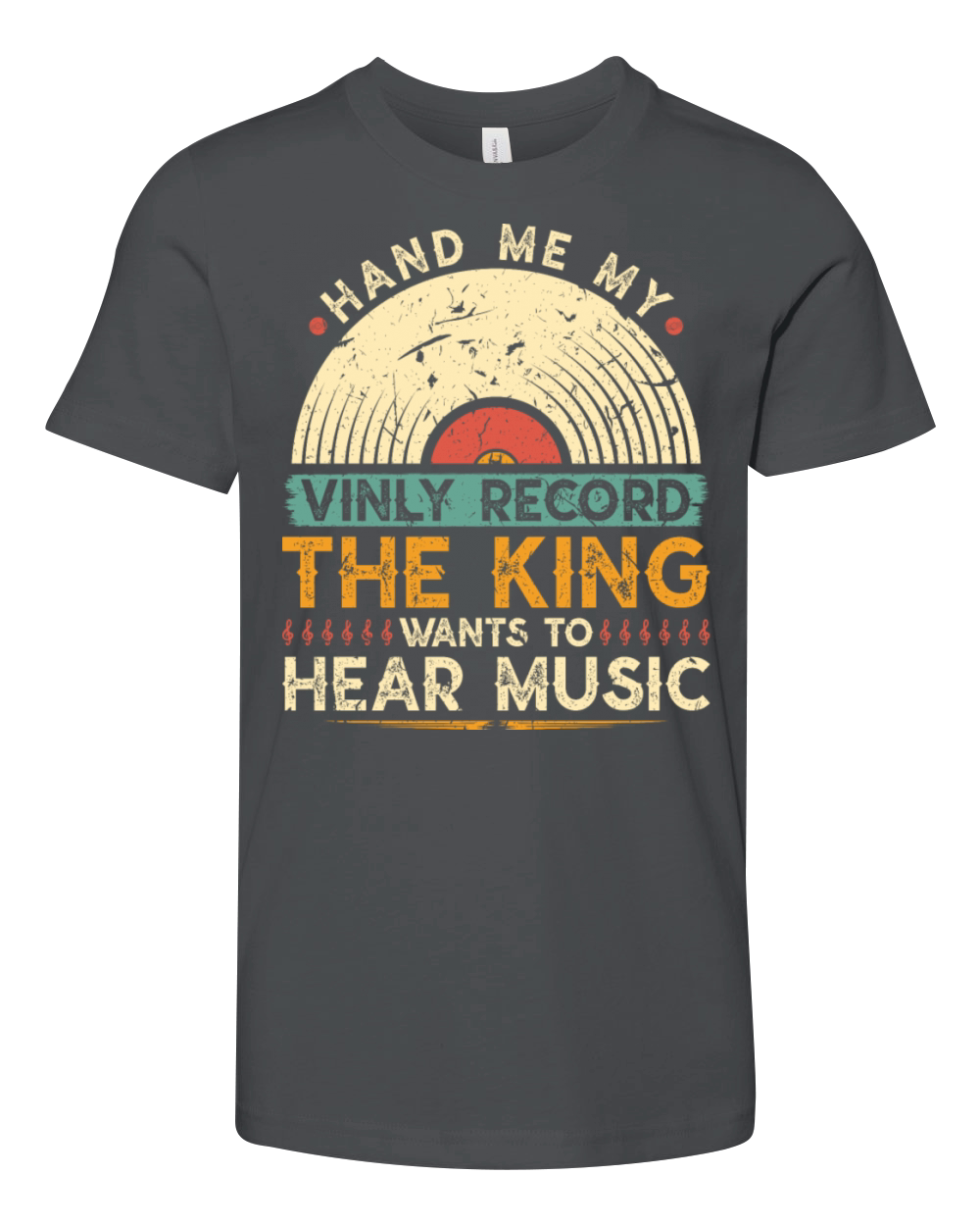 Vintage Vinyl Record King Youth Unisex Jersey Tee