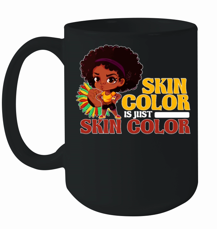 Cute Afro Girl Chibi Positive Black Pride Skin Col Ceramic Mug